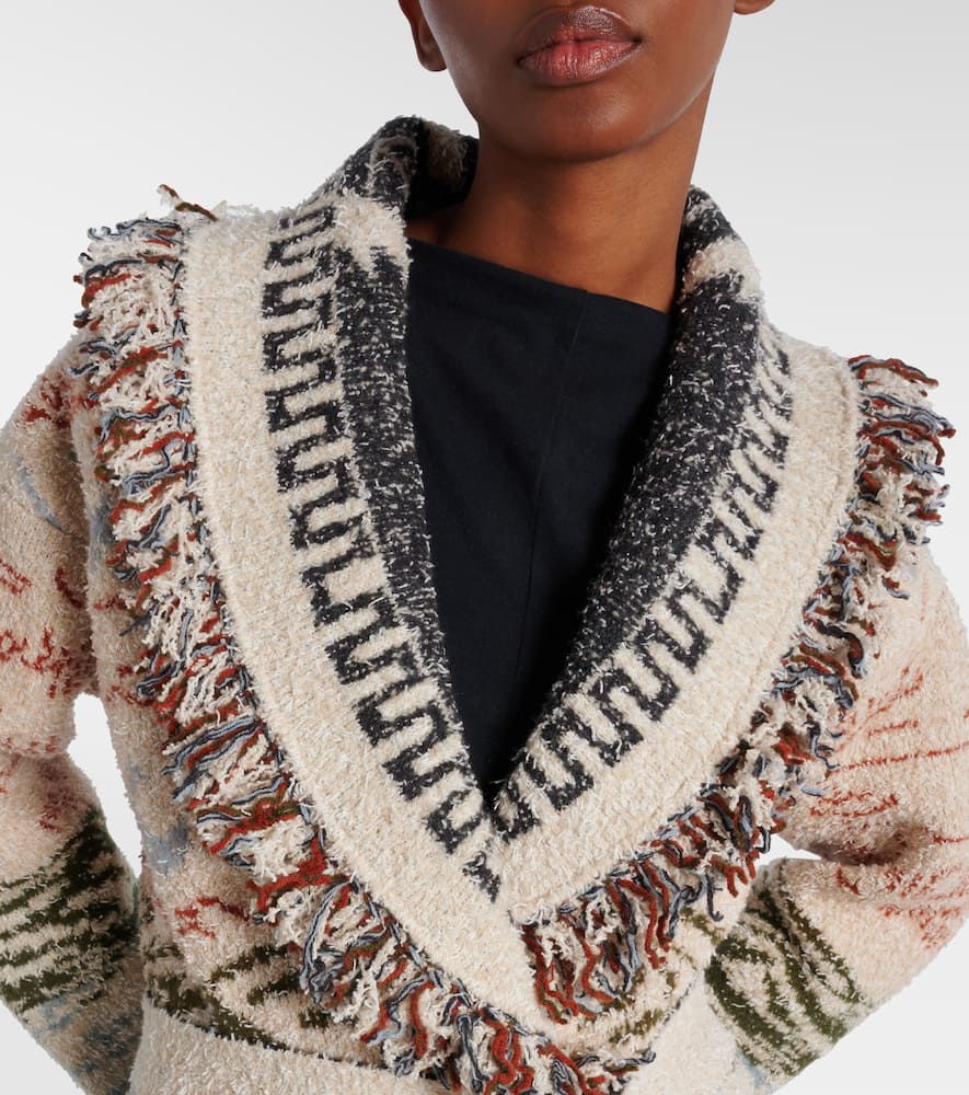Alanui 'signature' Knit Cardigan Featuring Fringe In Multi