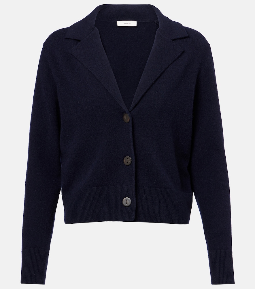 Vince Women's Blue Cropped Wool And Cashmere Cardigan UK Size 16 - Mytheresa
