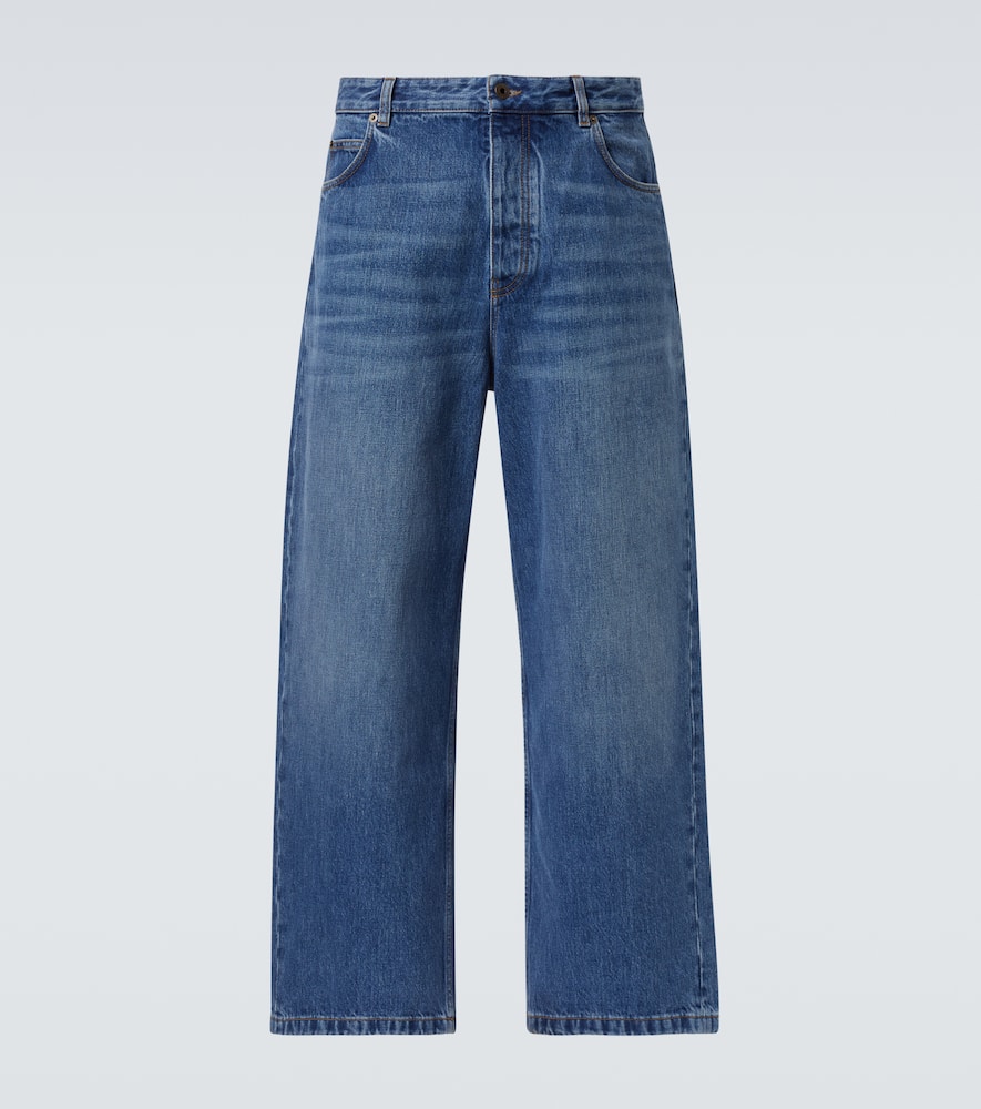 Mid-rise straight jeans
