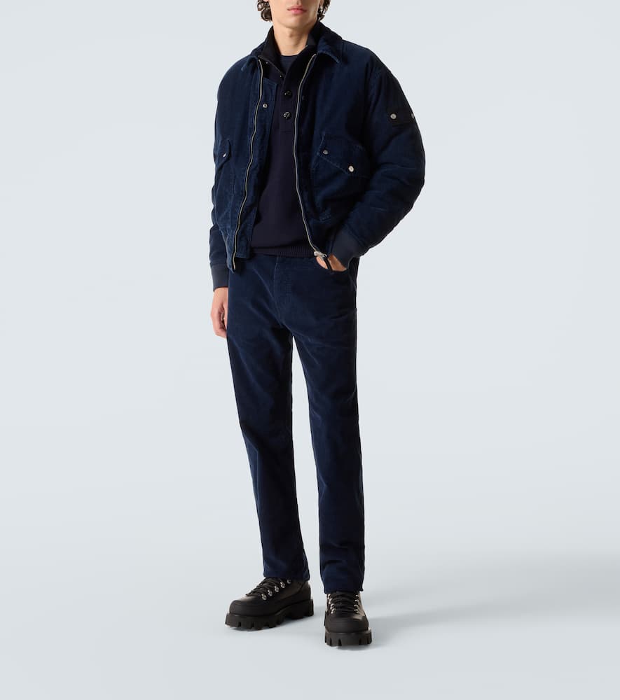 Stone Island Blue High Neck Sweater With Button Closure On The Front And Logo Patch On The Sleeve In Wool Man In Blue