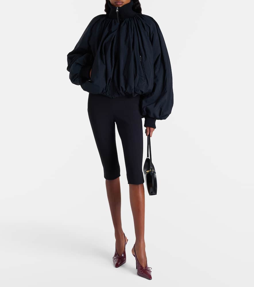 Jacquemus Pallone Cropped Draped Jacket In Black