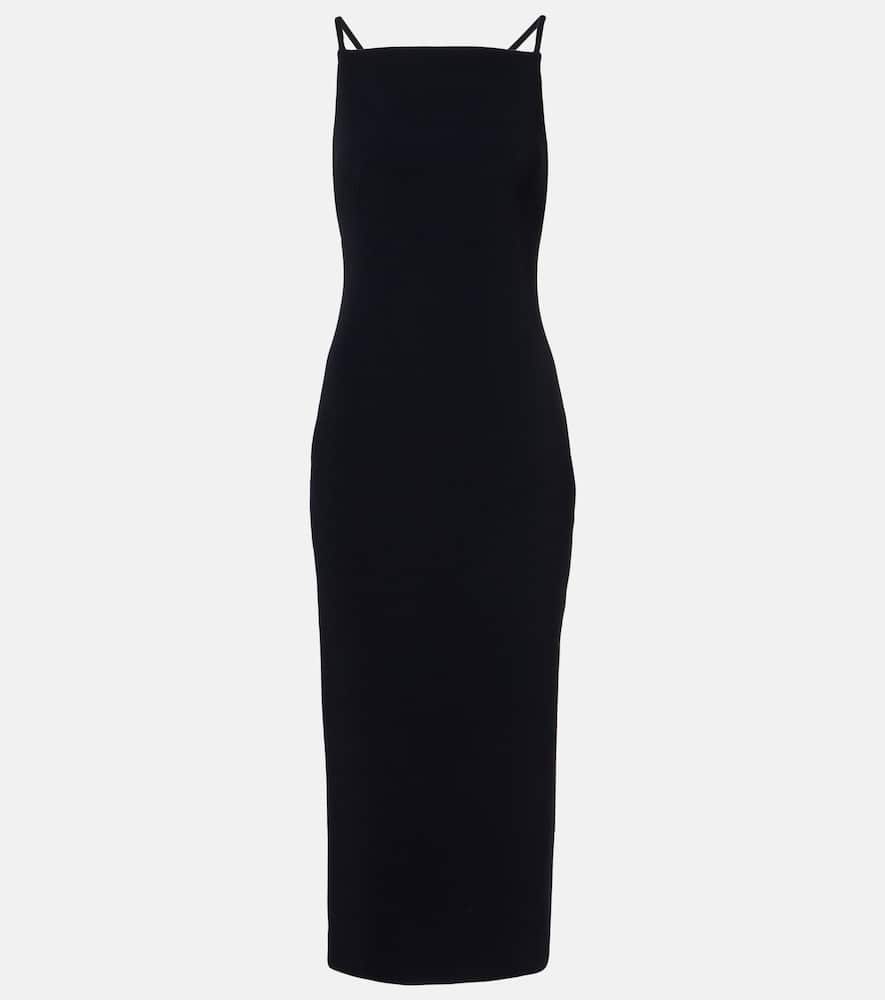 Sliced cady crêpe midi dress