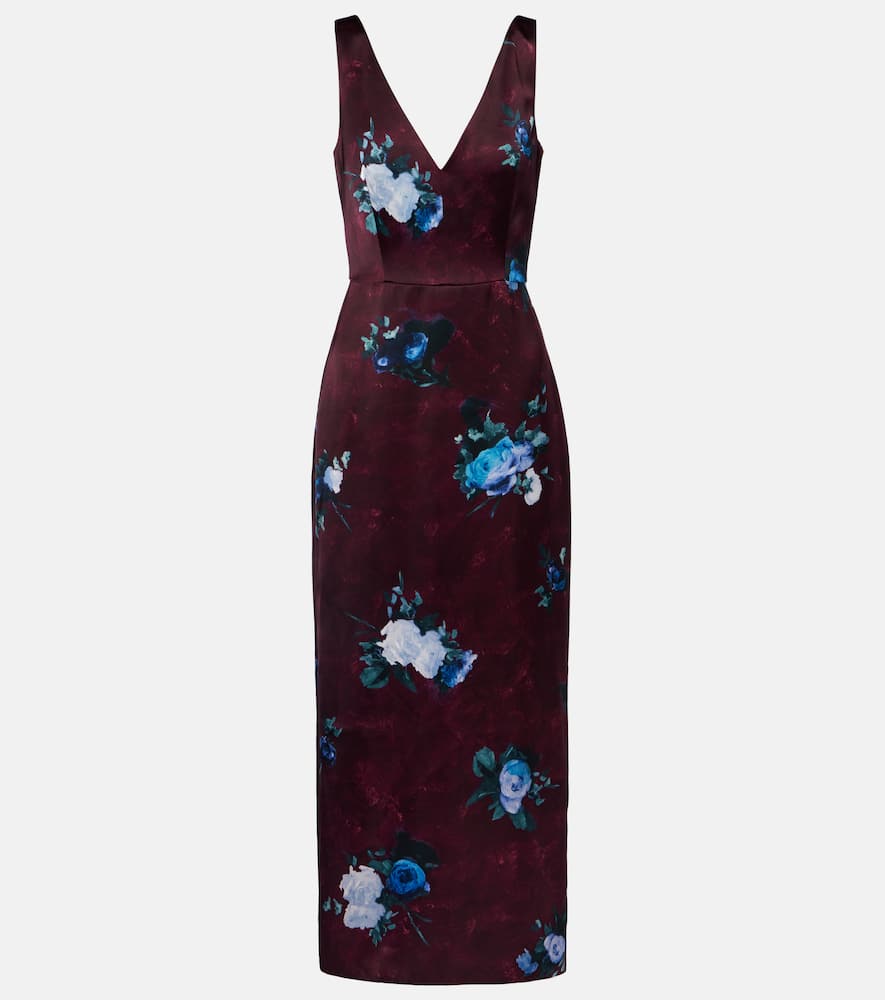 Erdem Floral Duchesse Cocktail Dress In Multi