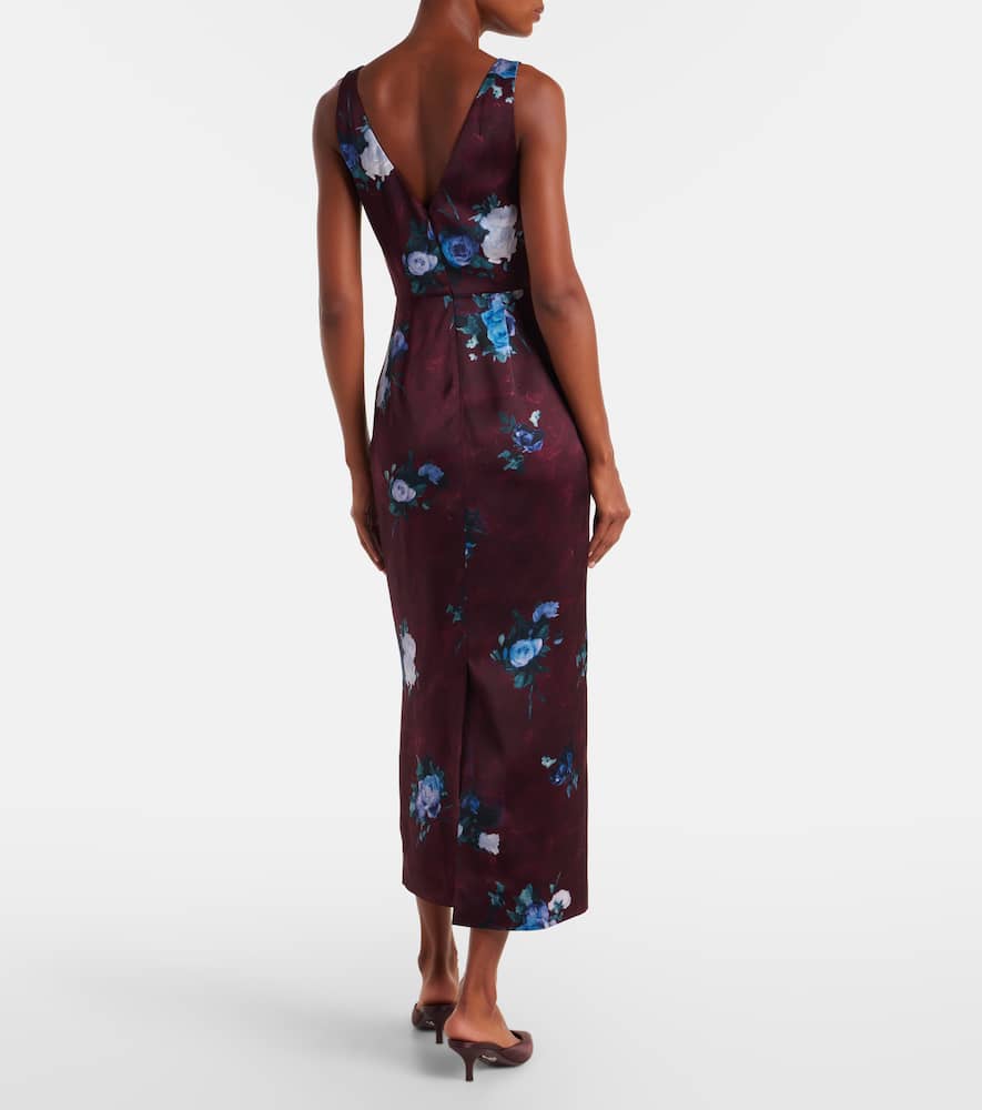 Erdem Floral Duchesse Cocktail Dress In Multi