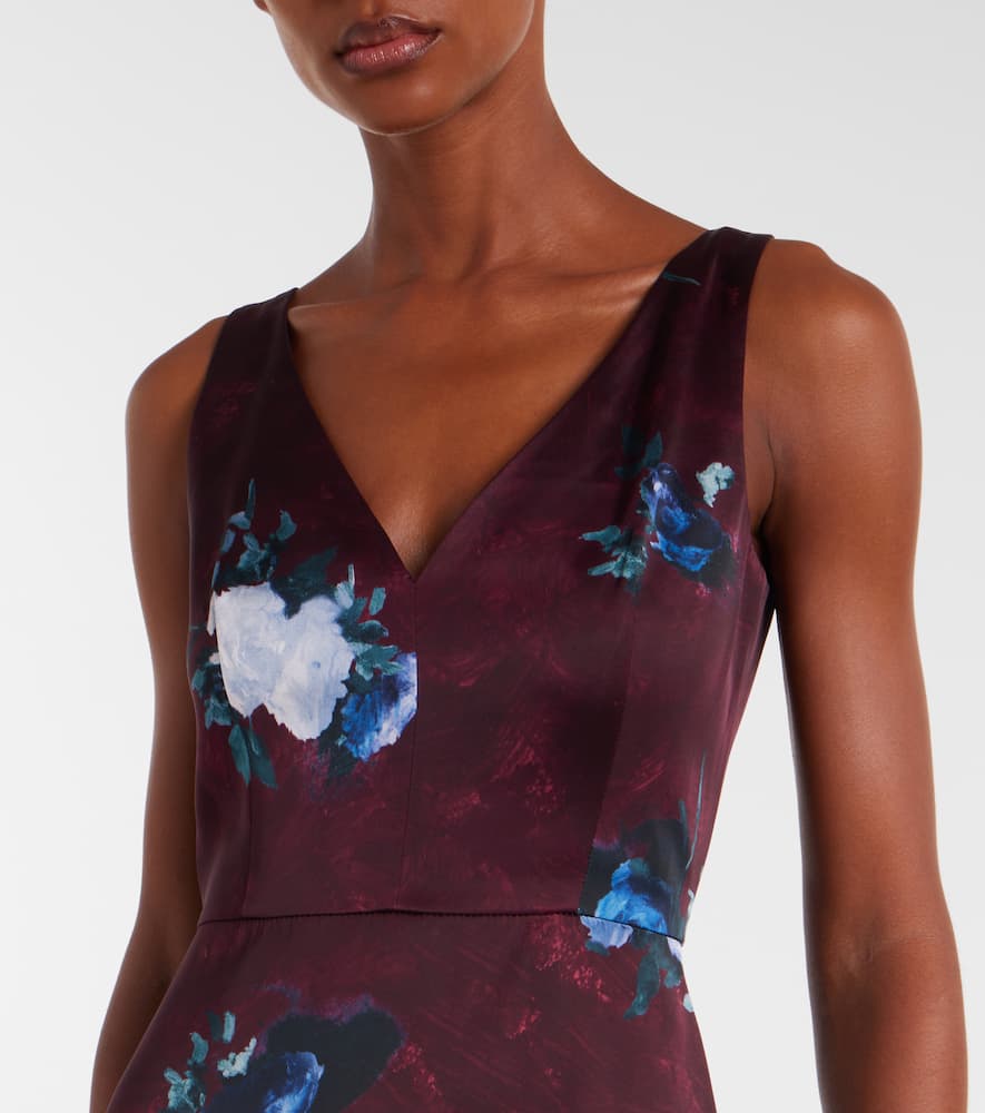 Erdem Floral Duchesse Cocktail Dress In Multi