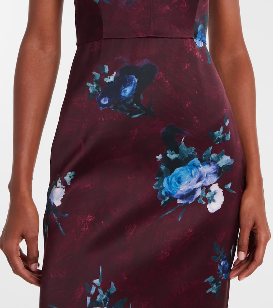 Erdem Floral Duchesse Cocktail Dress In Multi