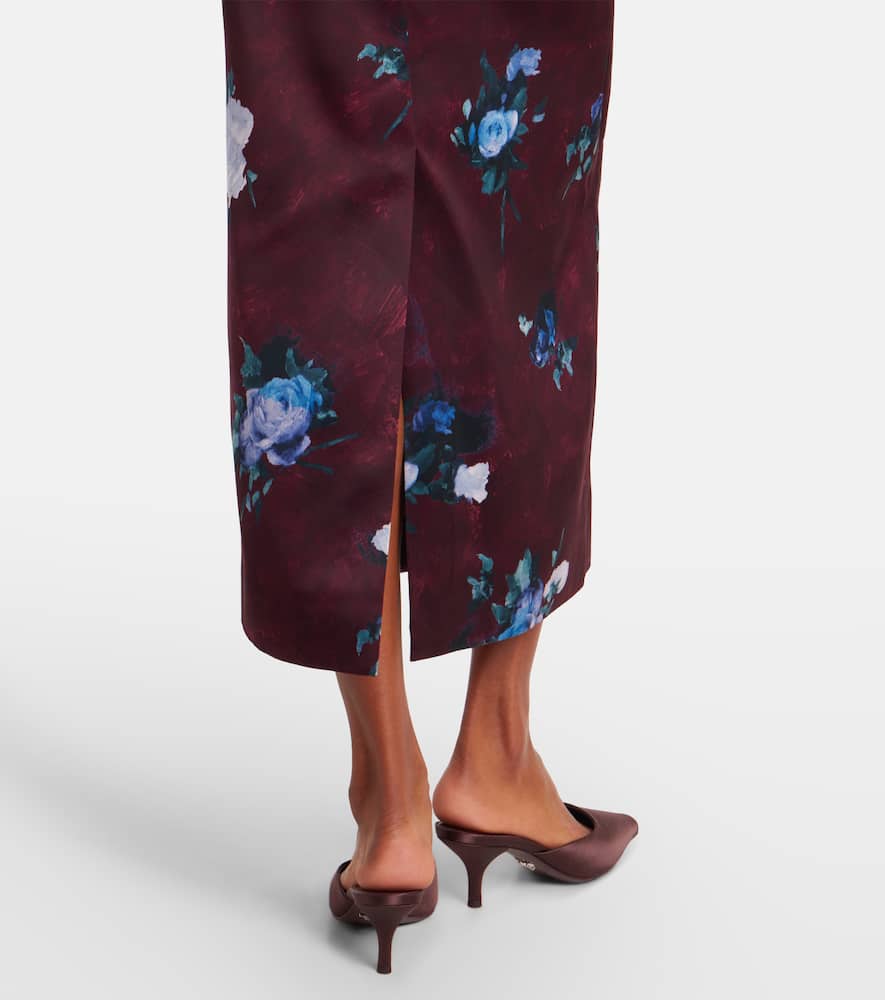 Erdem Floral Duchesse Cocktail Dress In Multi