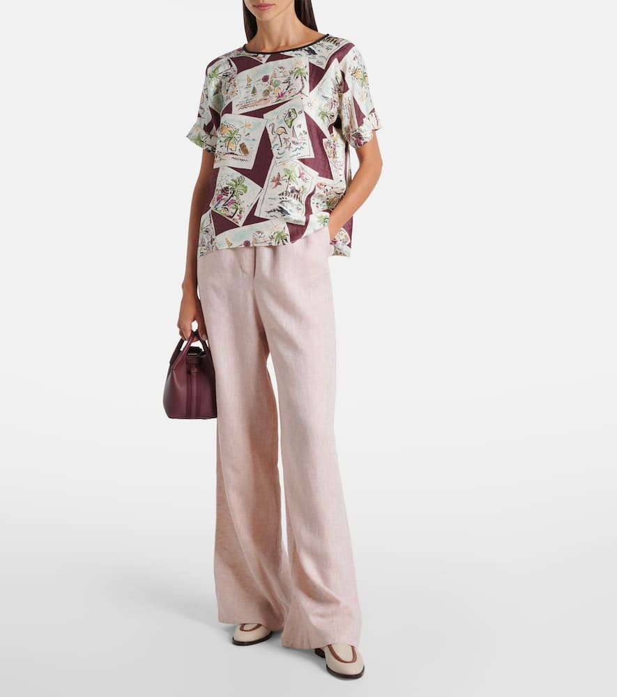Loro Piana Rosemary Printed Silk Top In Multi
