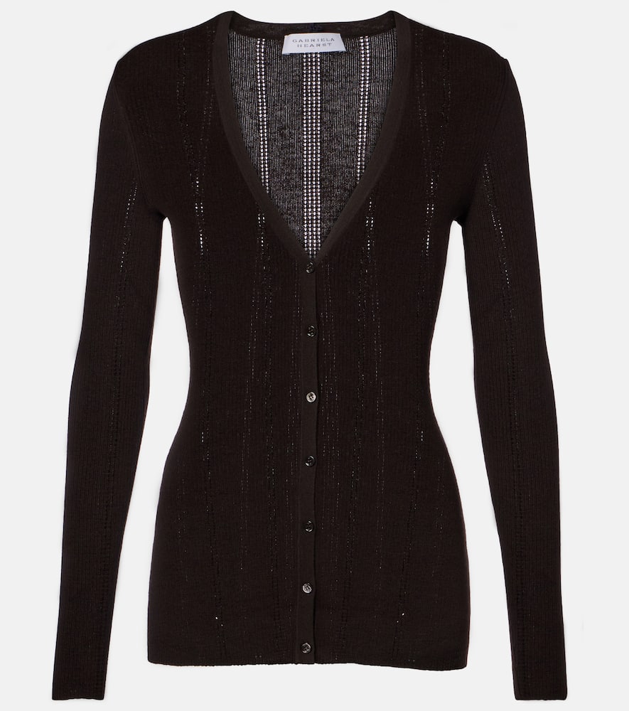 Gabriela Hearst Lillian Rib-knitted Wool Cardigan In Black