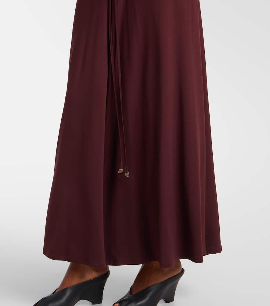 Max Mara Jersey Ruched Maxi Dress In Black