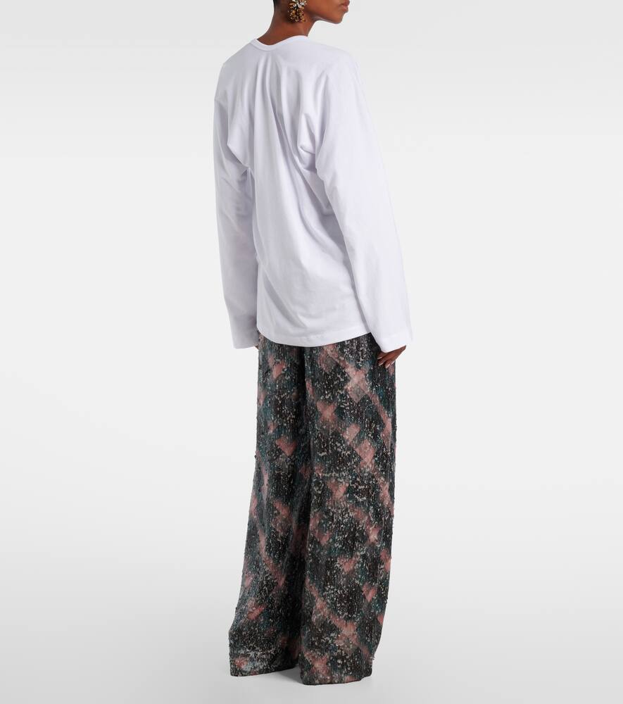 Dries Van Noten Top Aus Baumwoll-jersey In White