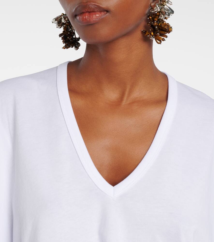Dries Van Noten Top Aus Baumwoll-jersey In White