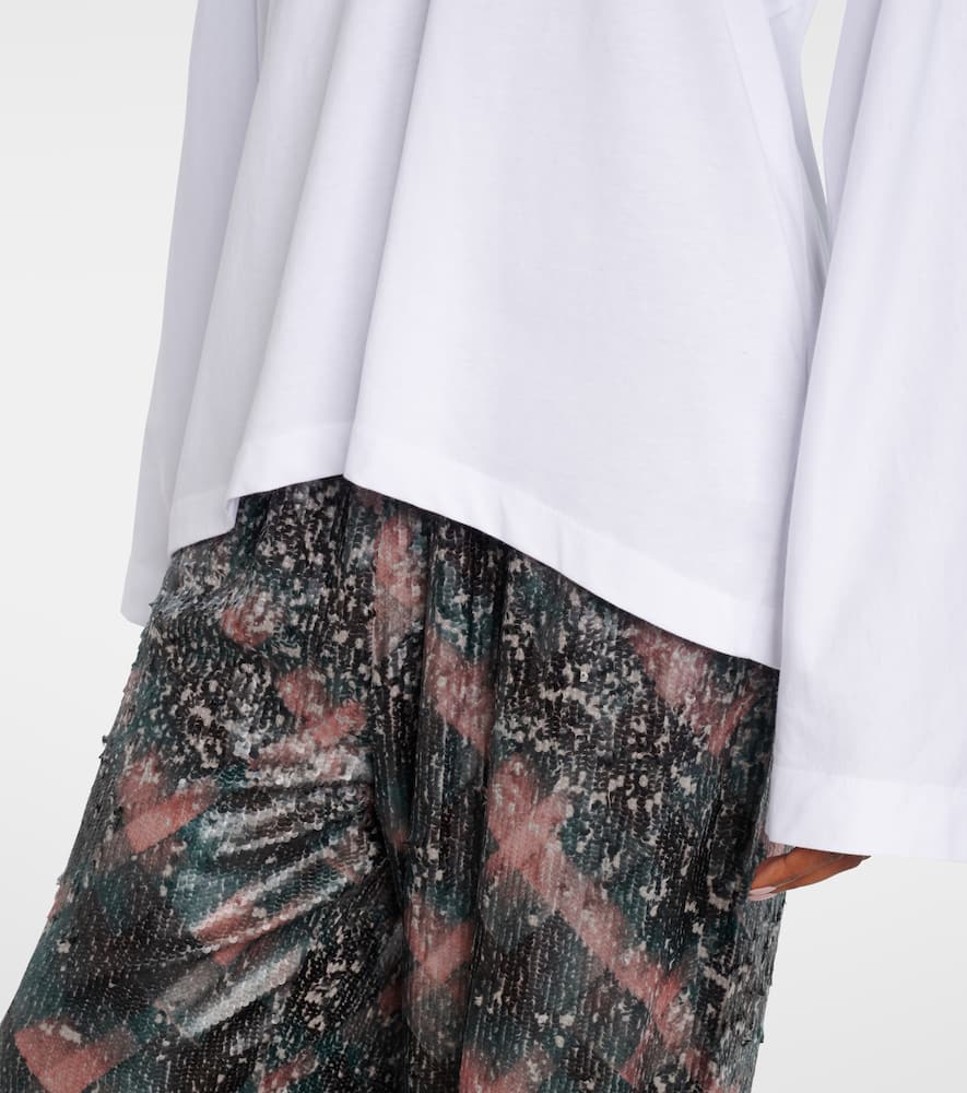 Dries Van Noten Top Aus Baumwoll-jersey In White