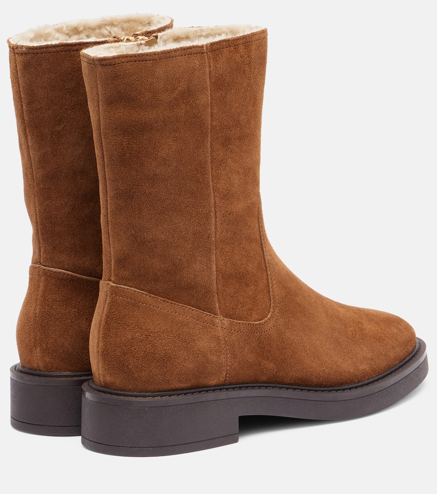 Veronica Beard Creswell Suede Mid-calf Boots In Brown