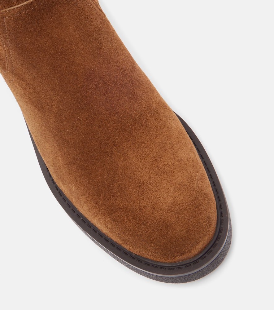 Veronica Beard Creswell Suede Mid-calf Boots In Brown