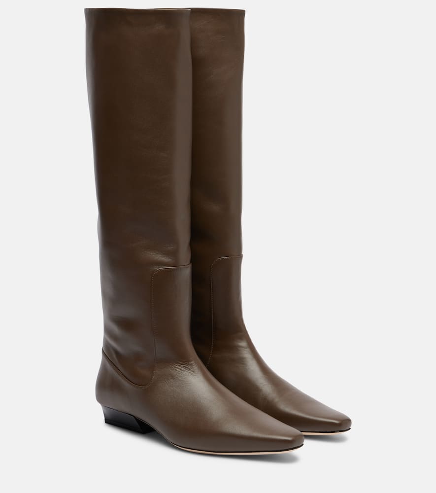 Staud Wally Leather Knee-high Boots In Brown