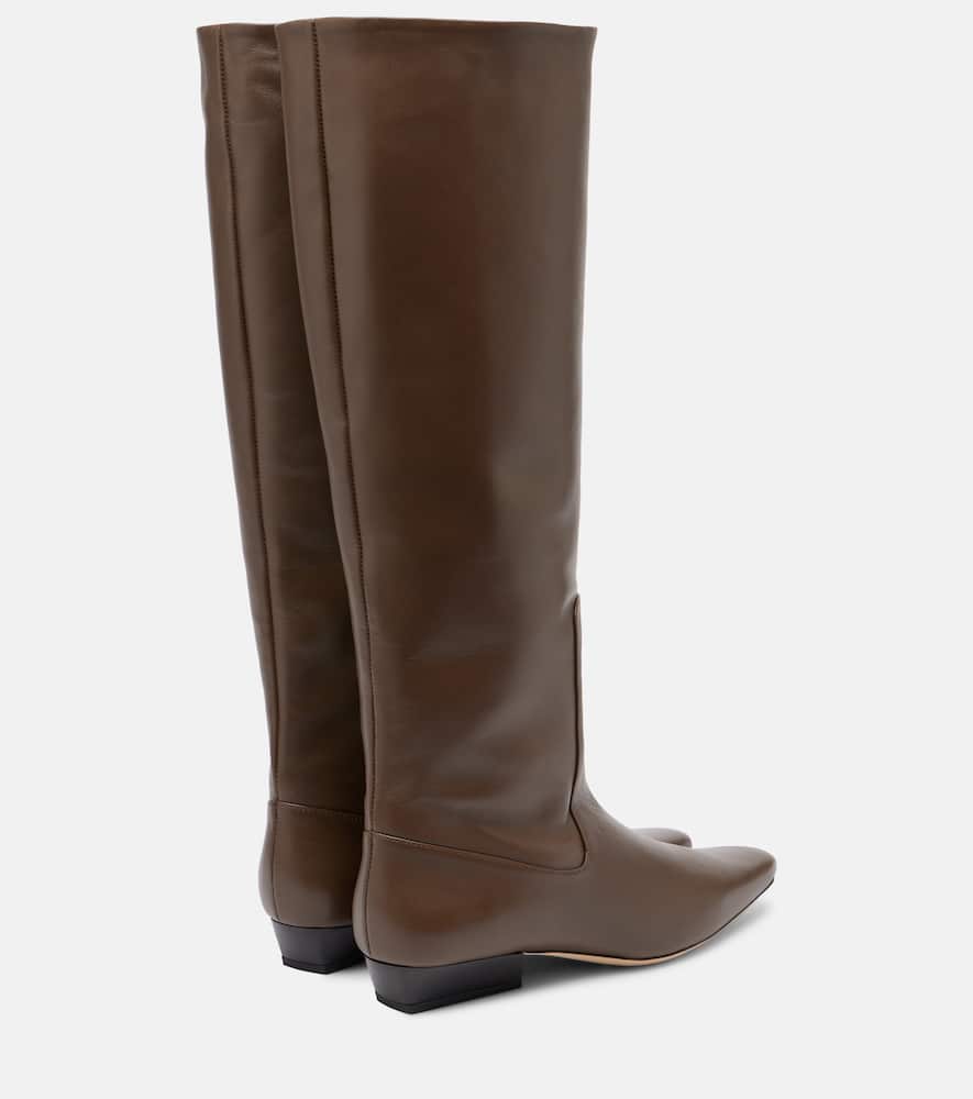 Staud Wally Leather Knee-high Boots In Brown