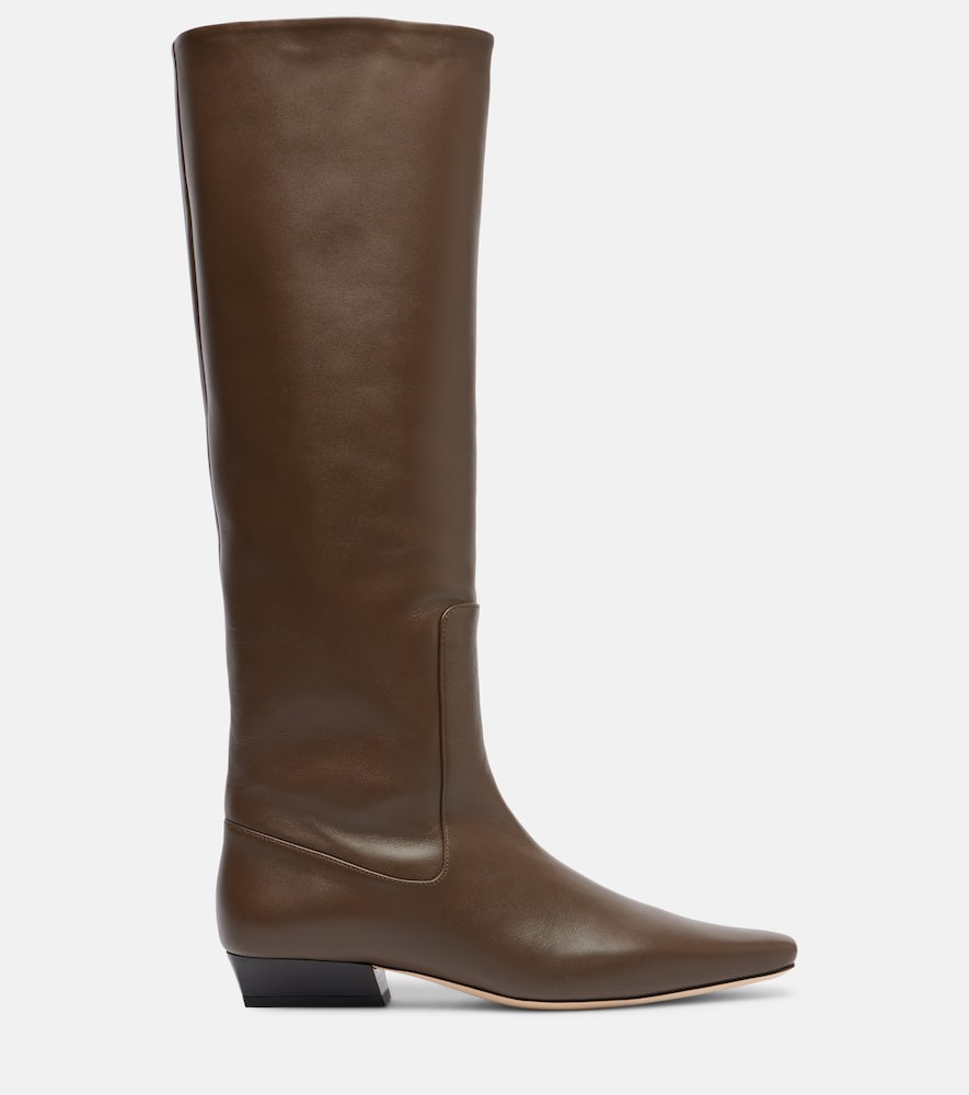 Staud Wally Leather Knee-high Boots In Brown