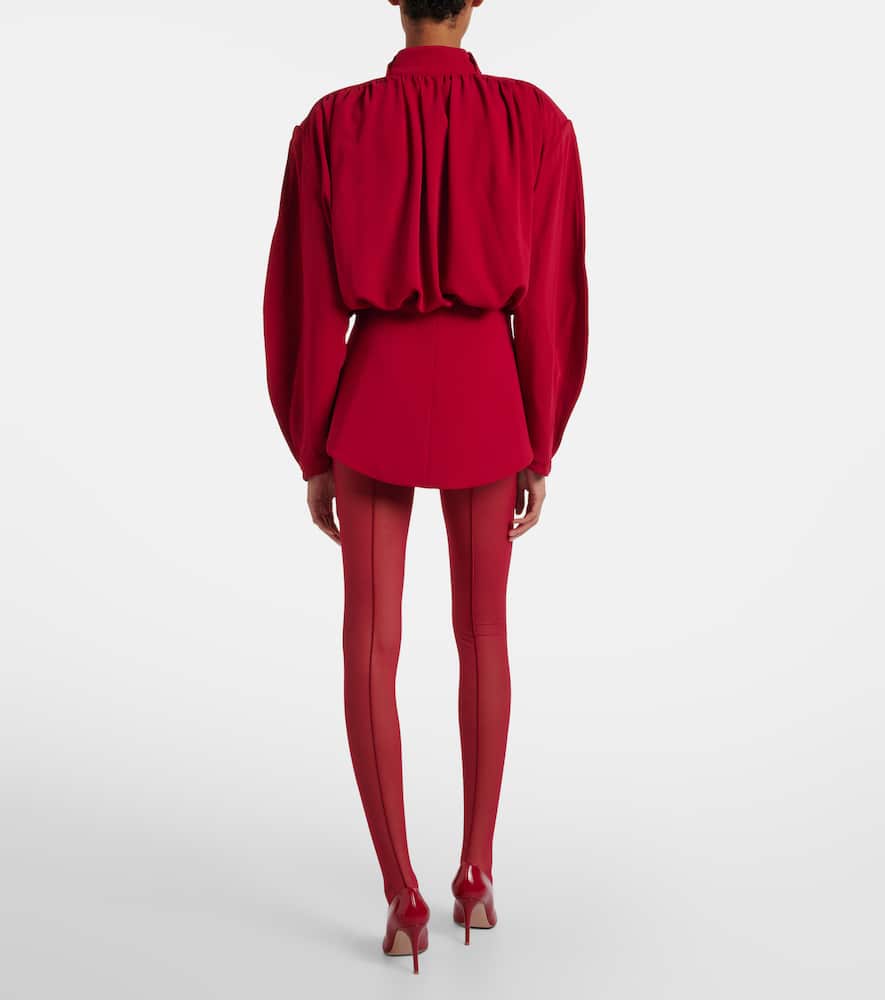 Mugler Re/edit Sheer Tulle Tights In Red