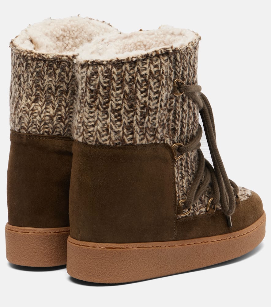 Isabel Marant Suede-trimmed Snow Boots In Green