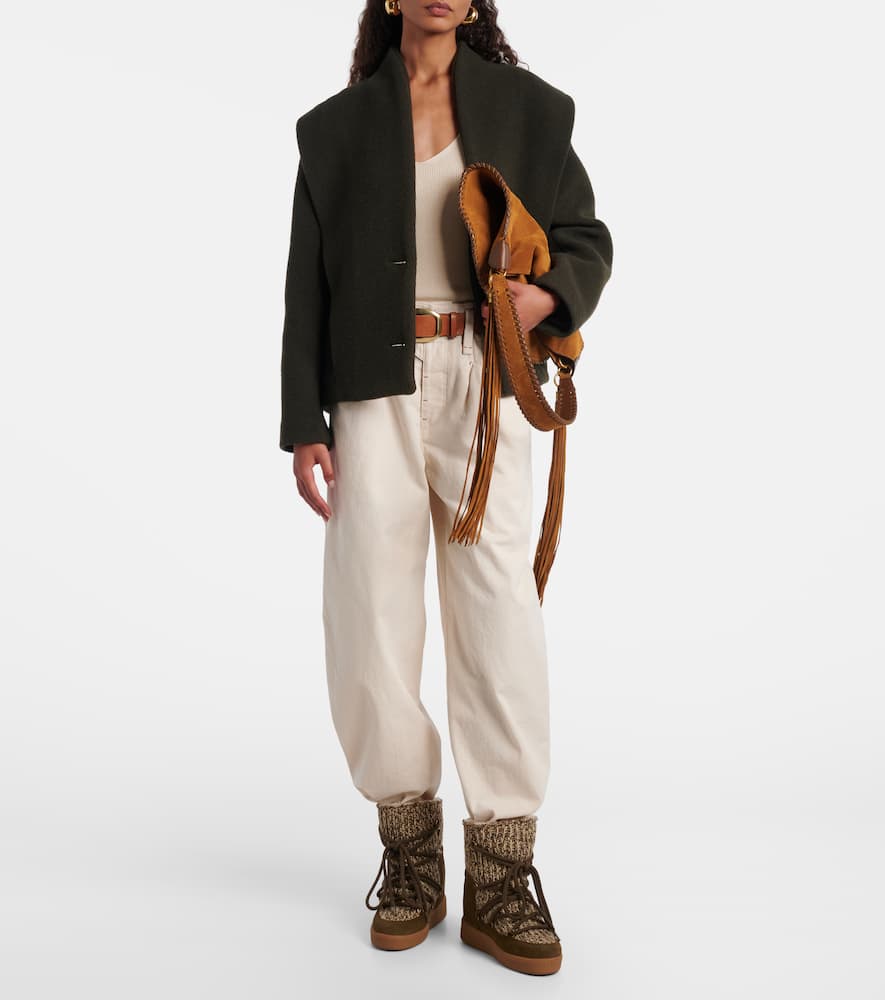 Isabel Marant Suede-trimmed Snow Boots In Green