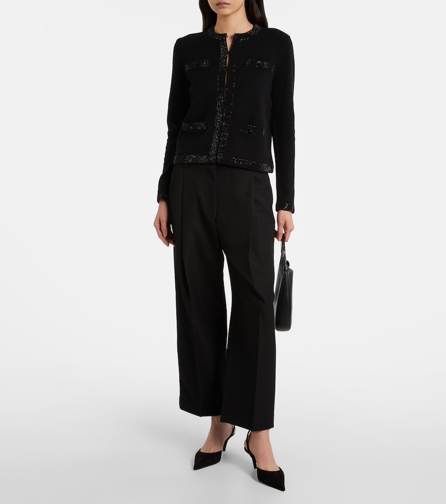  Tory Burch Tory Burch Verzierter Cardigan Aus Einem Wollgemisch 