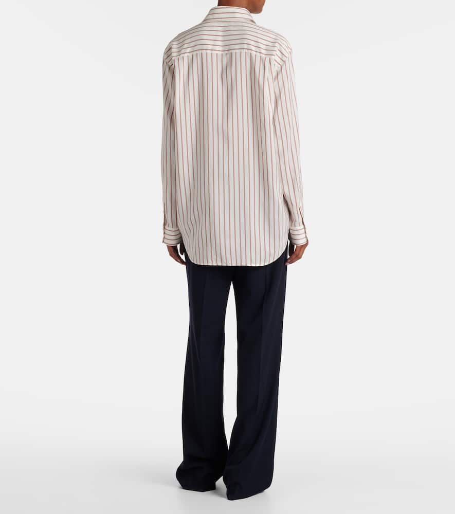 The Row Gavina Striped Silk Shirt In Multi