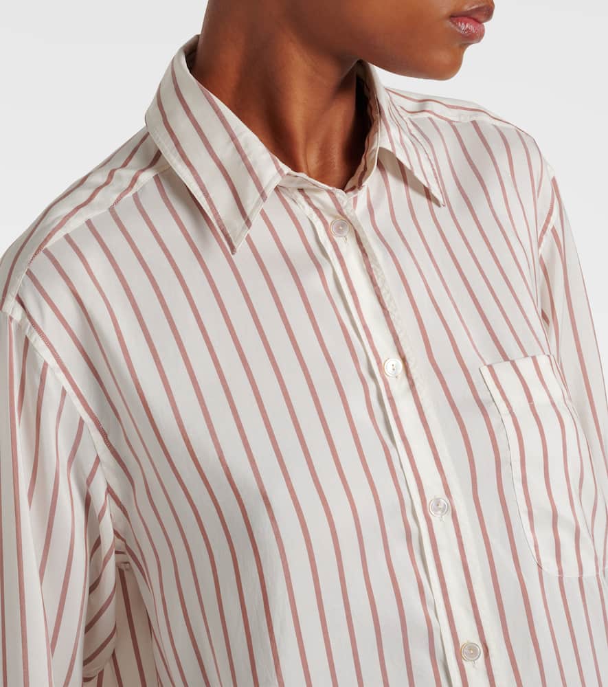 The Row Gavina Striped Silk Shirt In Multi