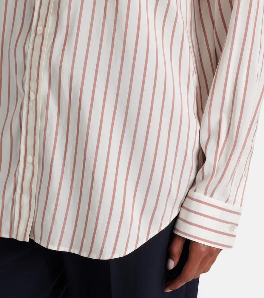 The Row Gavina Striped Silk Shirt In Multi