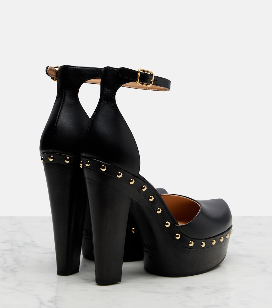  Chloe Chloe Lola Studded Leather Platform Pumps 