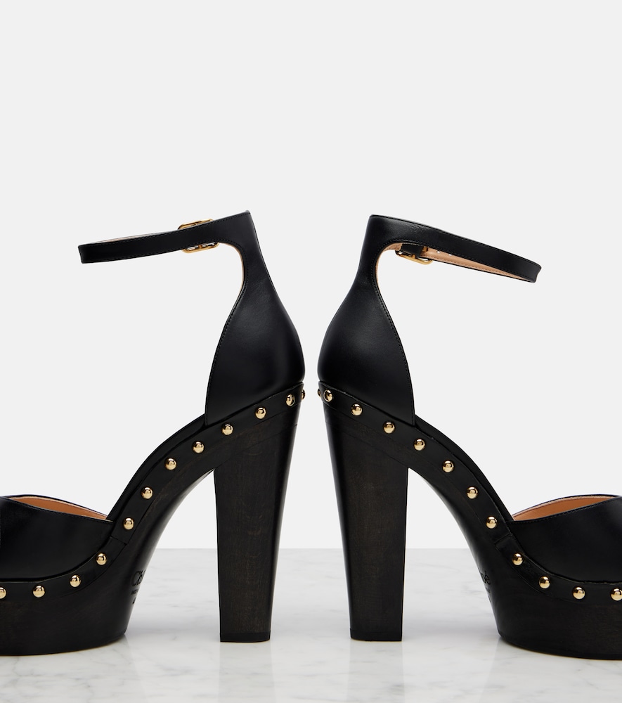  Chloe Chloe Lola Studded Leather Platform Pumps 