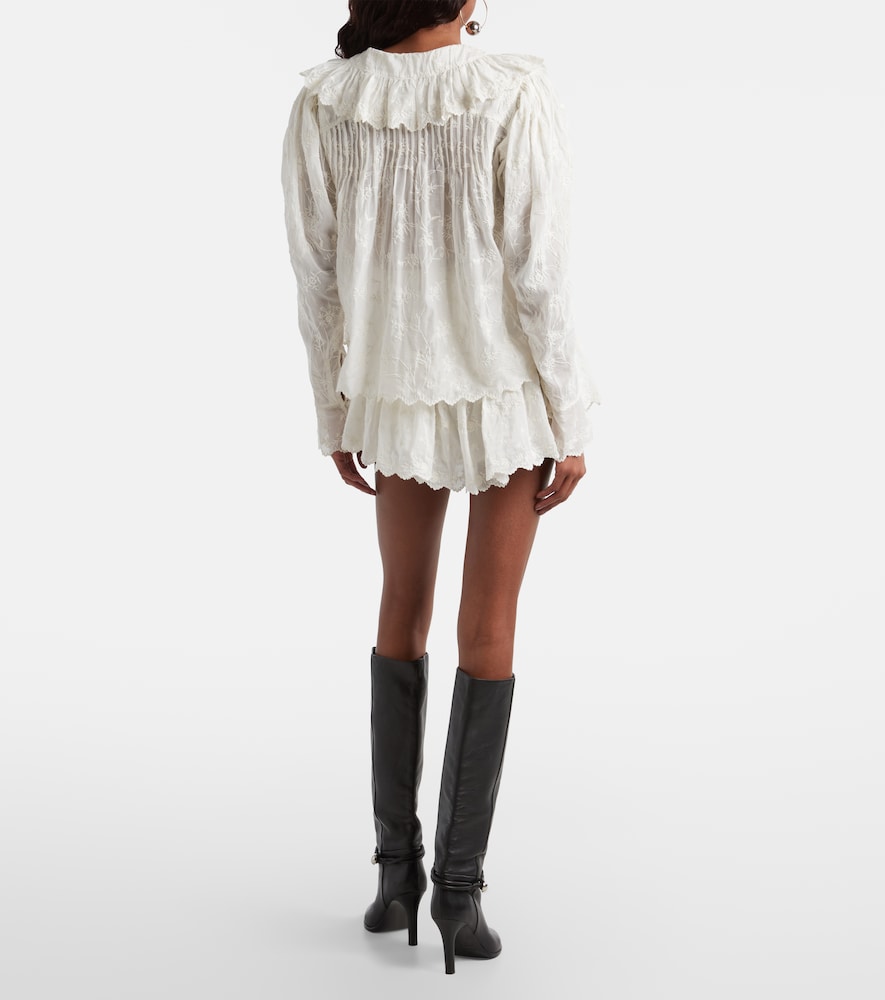 Zoelia Embroidered Cotton And Shorts