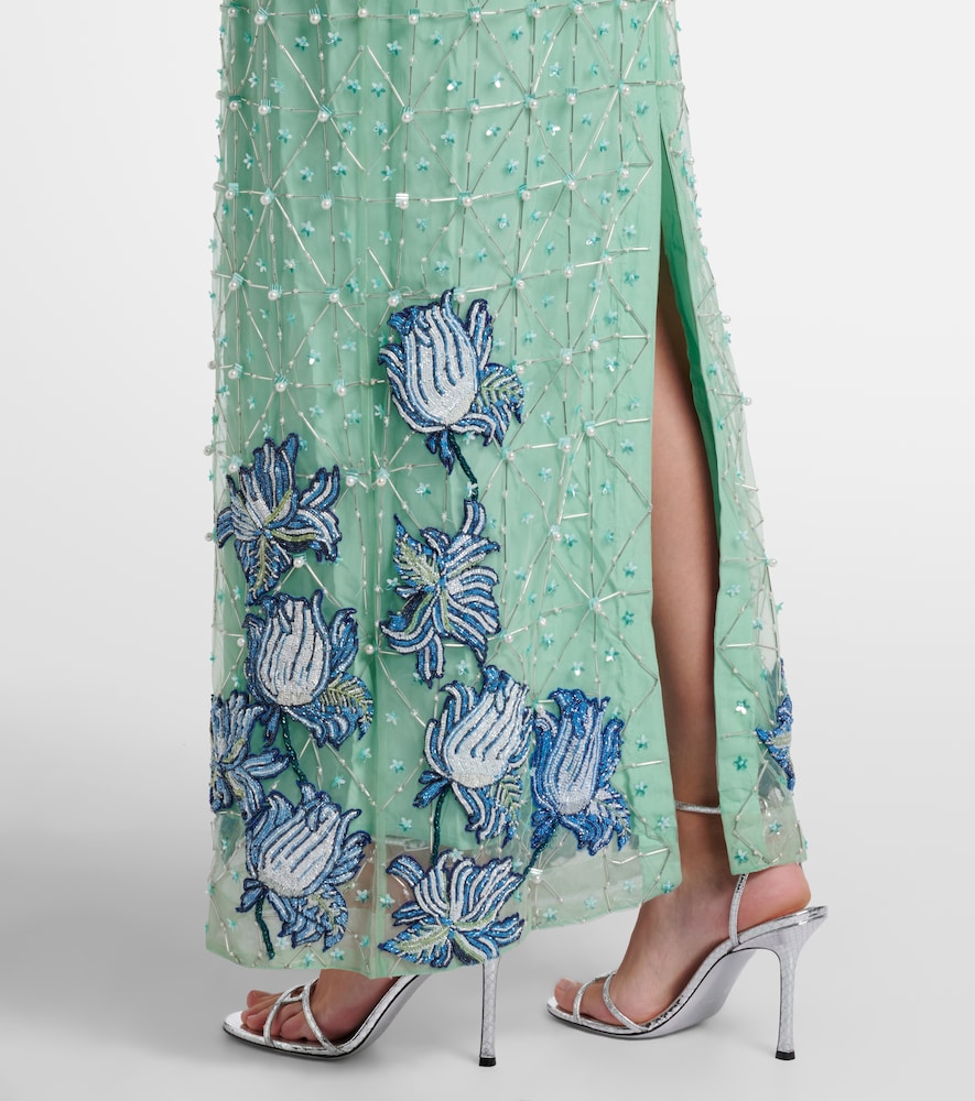  La Fuori Lã  Fuori Embellished Feather-trimmed Gown 