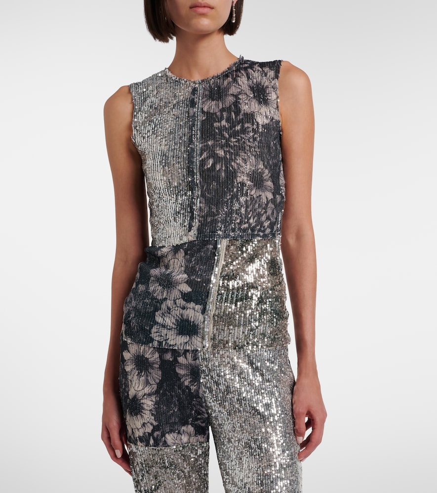  Maison Margiela Maison Margiela Sequined Patchwork Top 