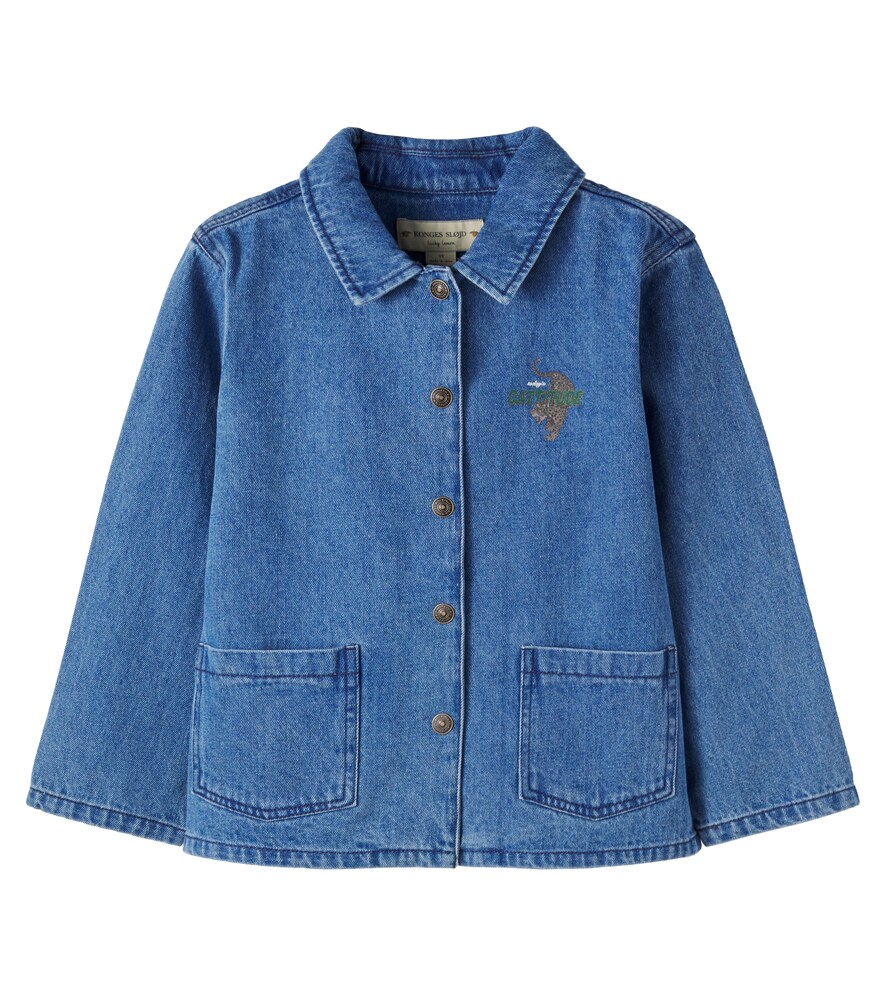 Konges Slojd Blue Magot Printed Denim Overshirt Y Size 6 - Mytheresa