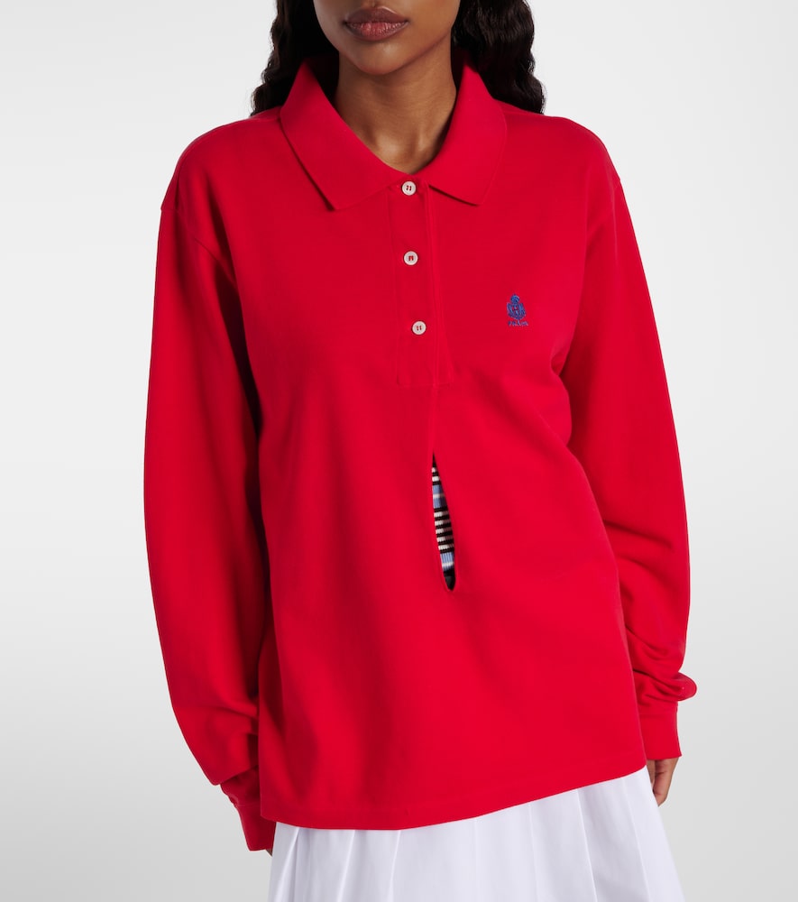  Prada Prada Polo De Piqué De Algodón Con Logo 