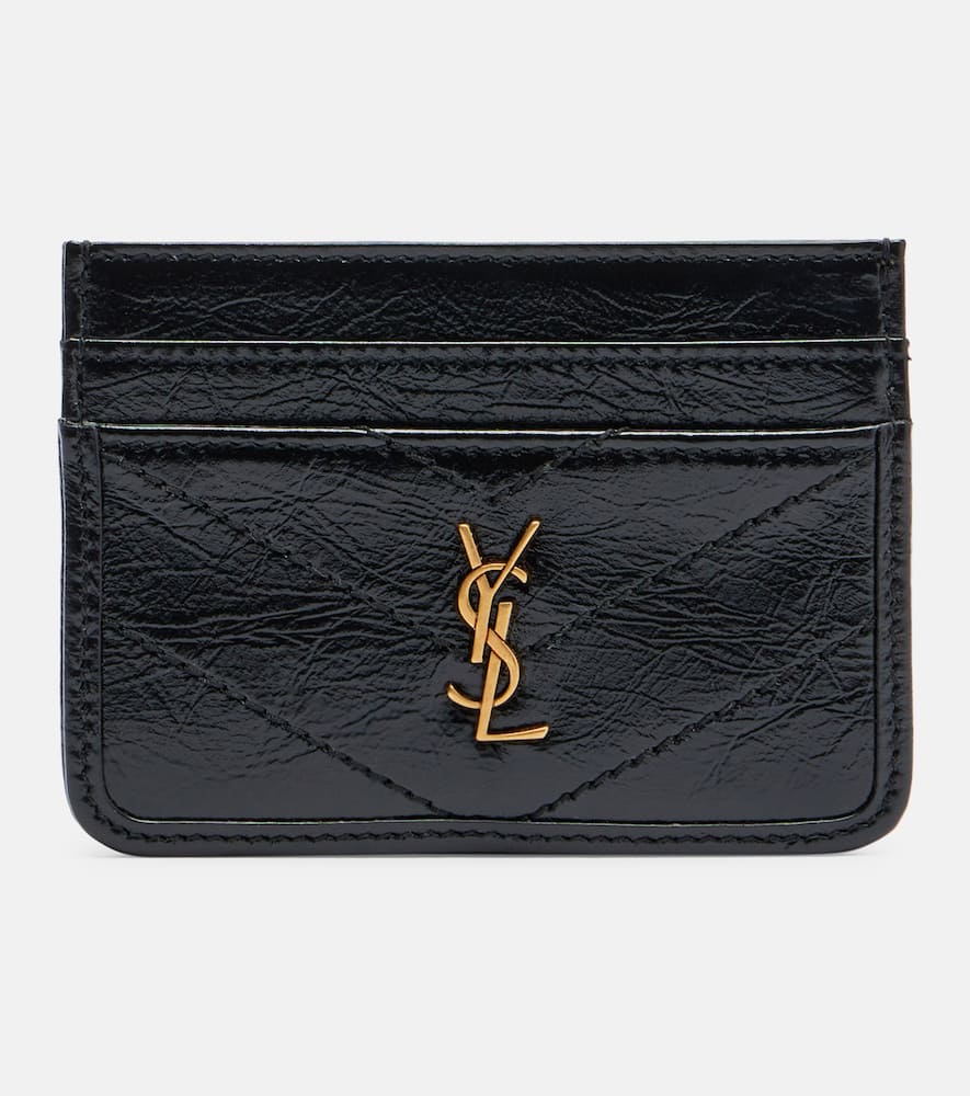 Saint Laurent Niki Patent Leather Card Holder In Black