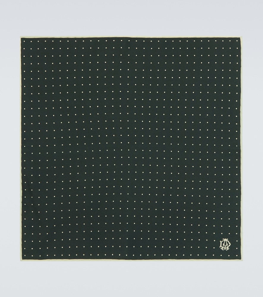 Dunhill Polka-dot silk twill scarf　ダンヒル ポルカドット シルクツイル スカーフ Dunhill