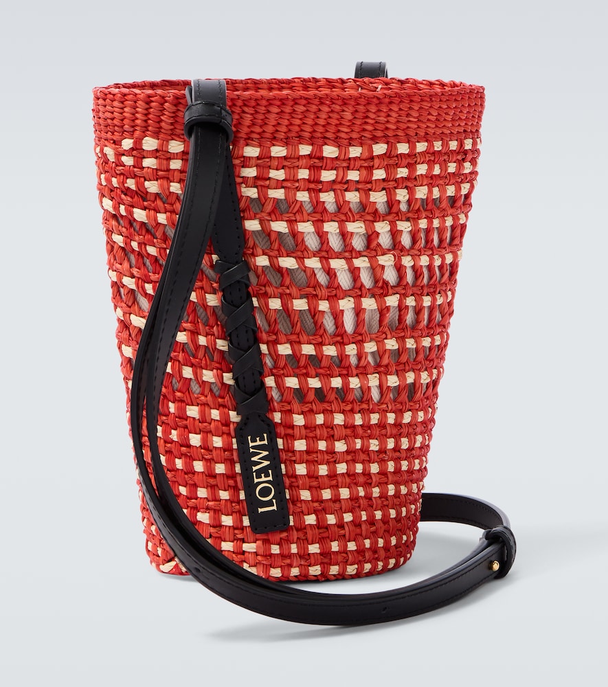  Loewe Loewe Paula's Ibiza Leather-trimmed Shoulder Bag 