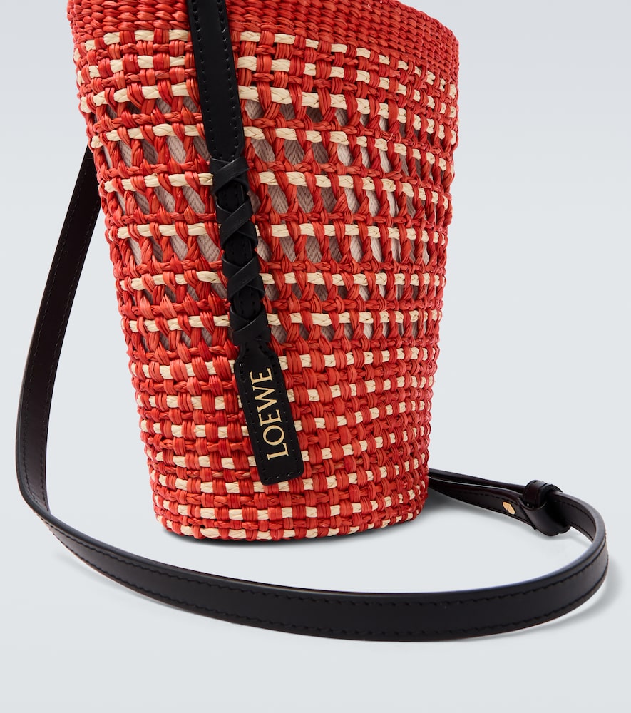  Loewe Loewe Paula's Ibiza Leather-trimmed Shoulder Bag 