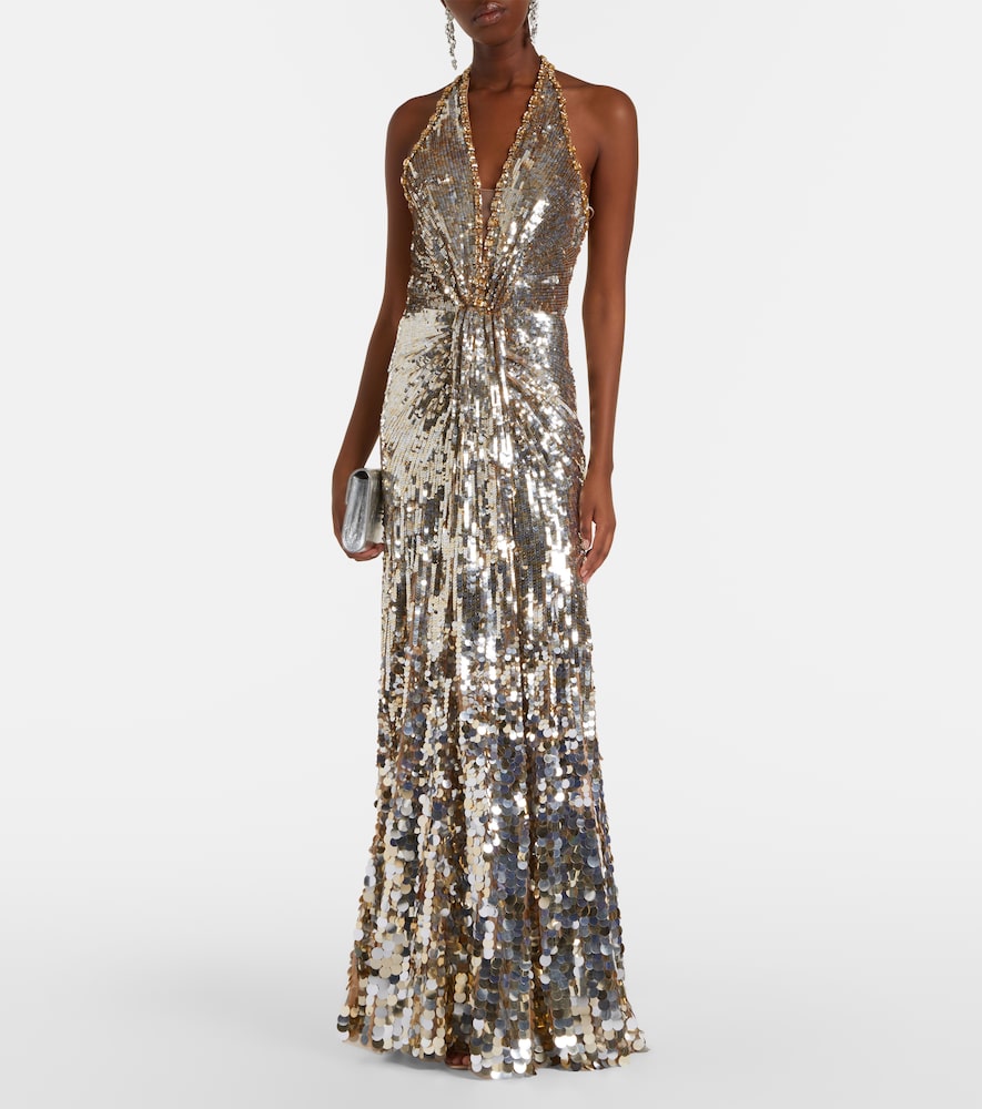 Jenny Packham Mars embellished gathered gown
