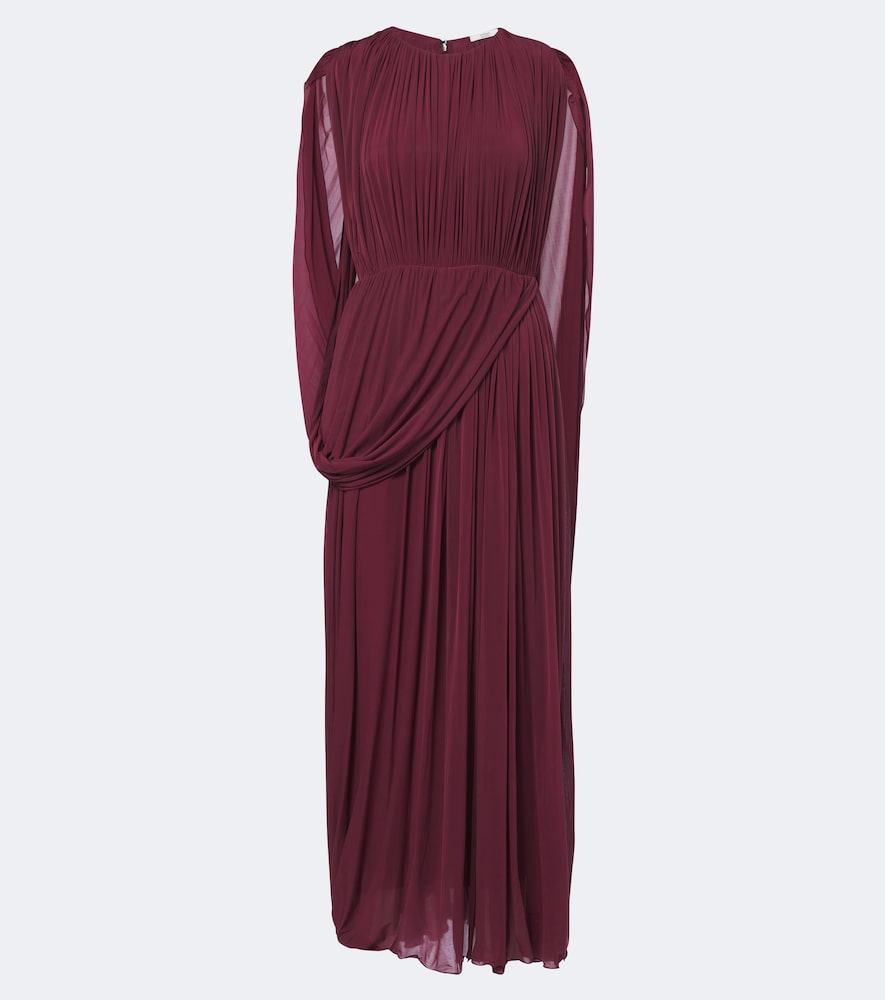 Fforme Kahlo Draped Jersey Maxi Dress In Burgundy