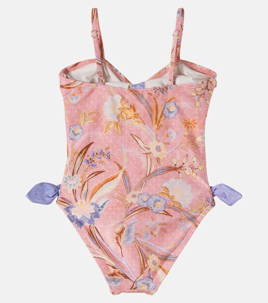  Zimmermann Kids Zimmermann Kids Indra Bow-detail Floral Swimsuit 