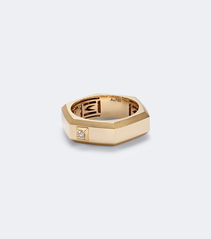 Ring Moderniste Medium aus 18kt Gelbgold mit Diamant