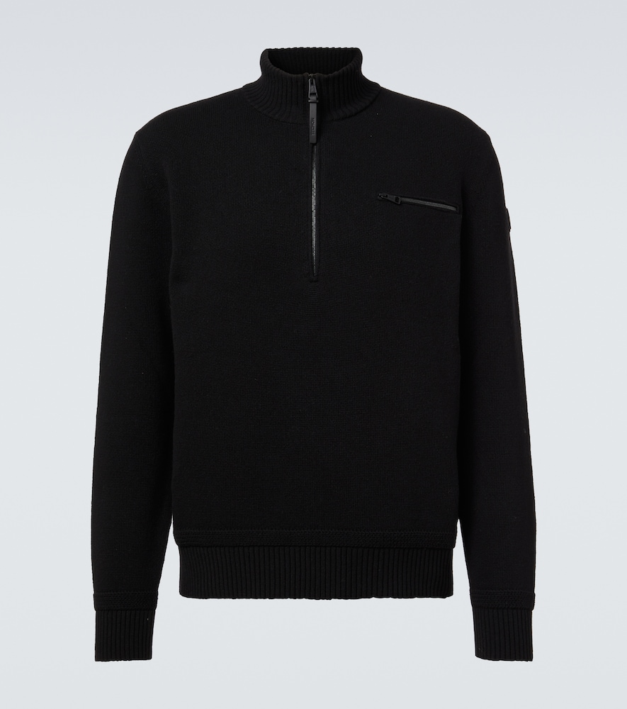Moncler Wool and cashmere half-zip sweater