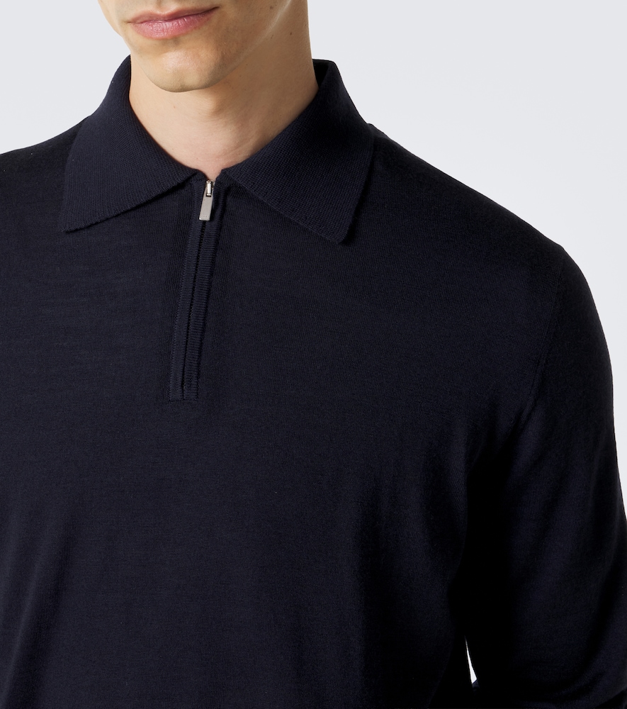 Wool, Silk, And Cashmere Polo Sweater
