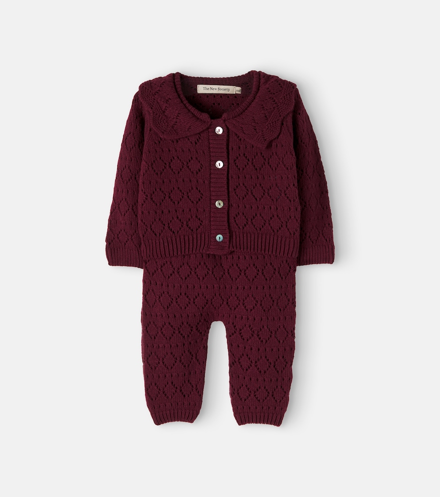 Baby Set aus Cardigan und Latzhose aus Strick