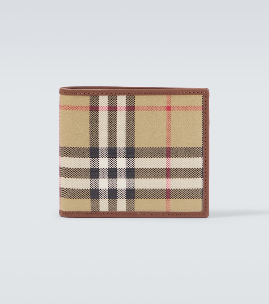 Burberry Men's Beige Check Canvas Bifold Wallet - Mytheresa
