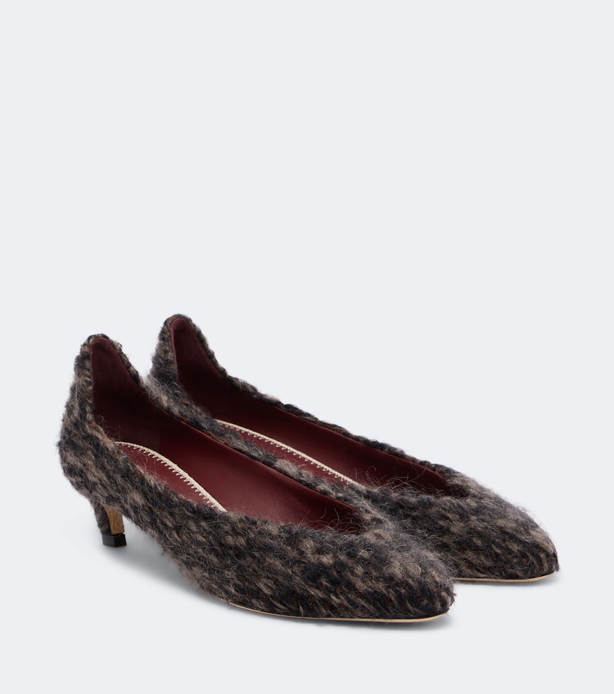 Pumps in teddy con pelle