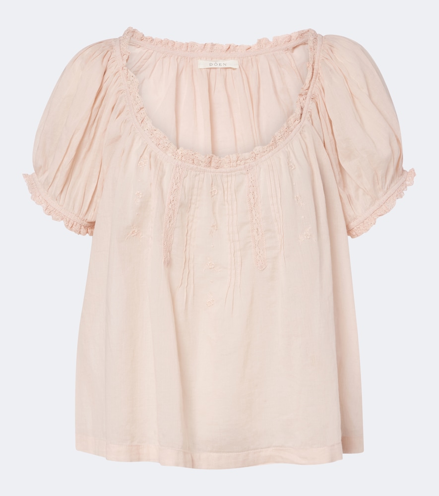 Dôen Frederica Embroidered Cotton Voile Top